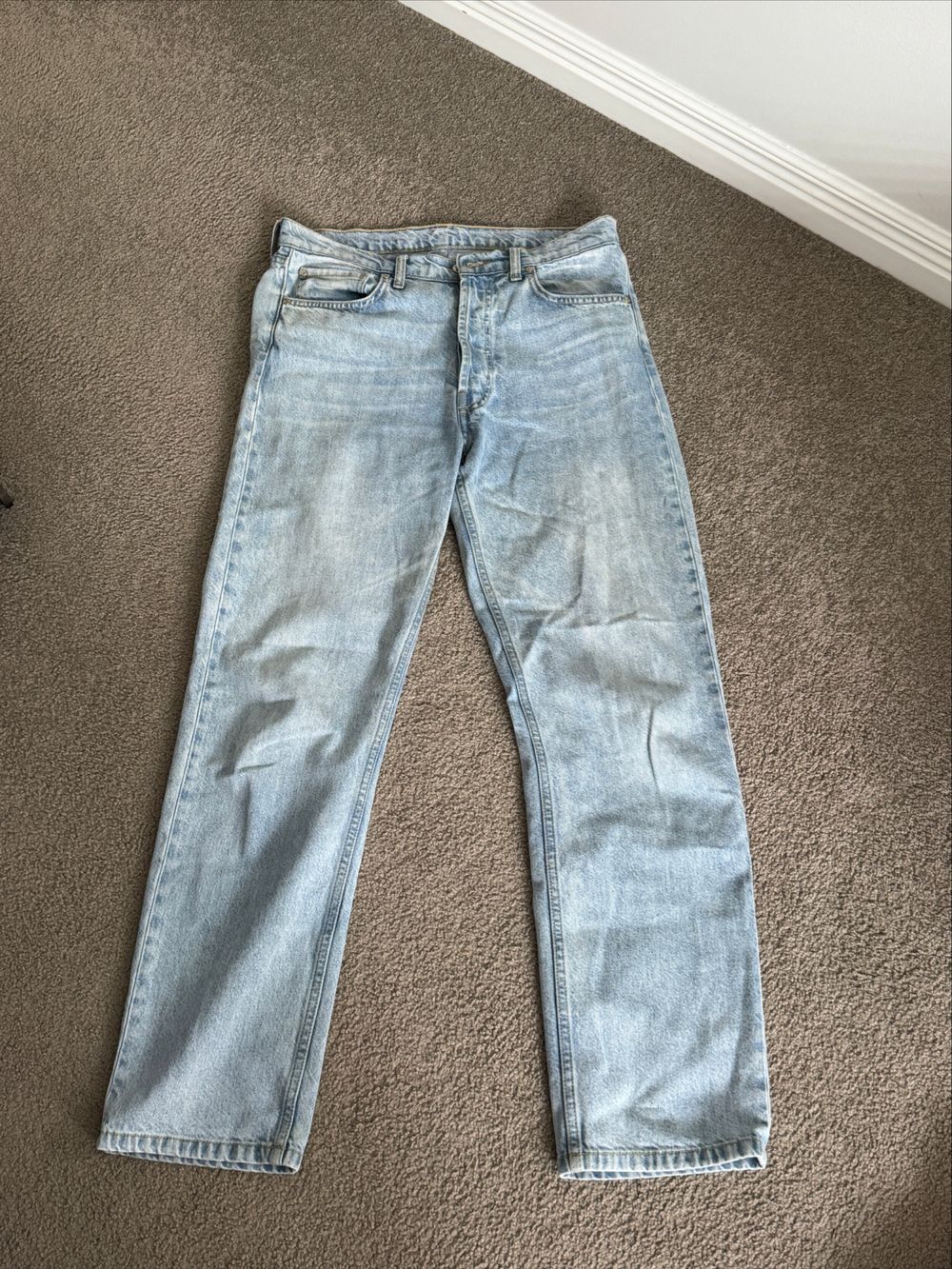 Djerf Avenue Light Blue Straight Leg Jeans