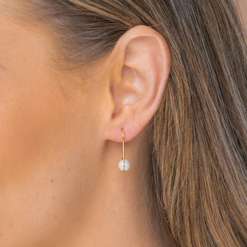 Camile & Stone Gold Pearl Drop Earrings