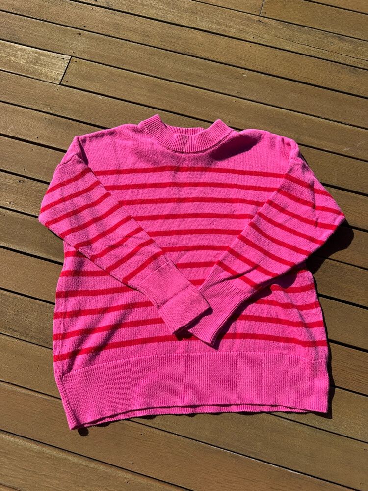 Pink Red Striped Jumper
