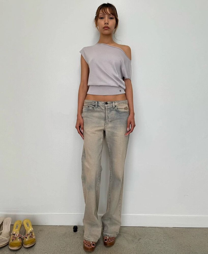 トップス tankair OFF SHOULDER KNIT gray Tankair - Tankair off shoulder knit top on Designer Wardrobe