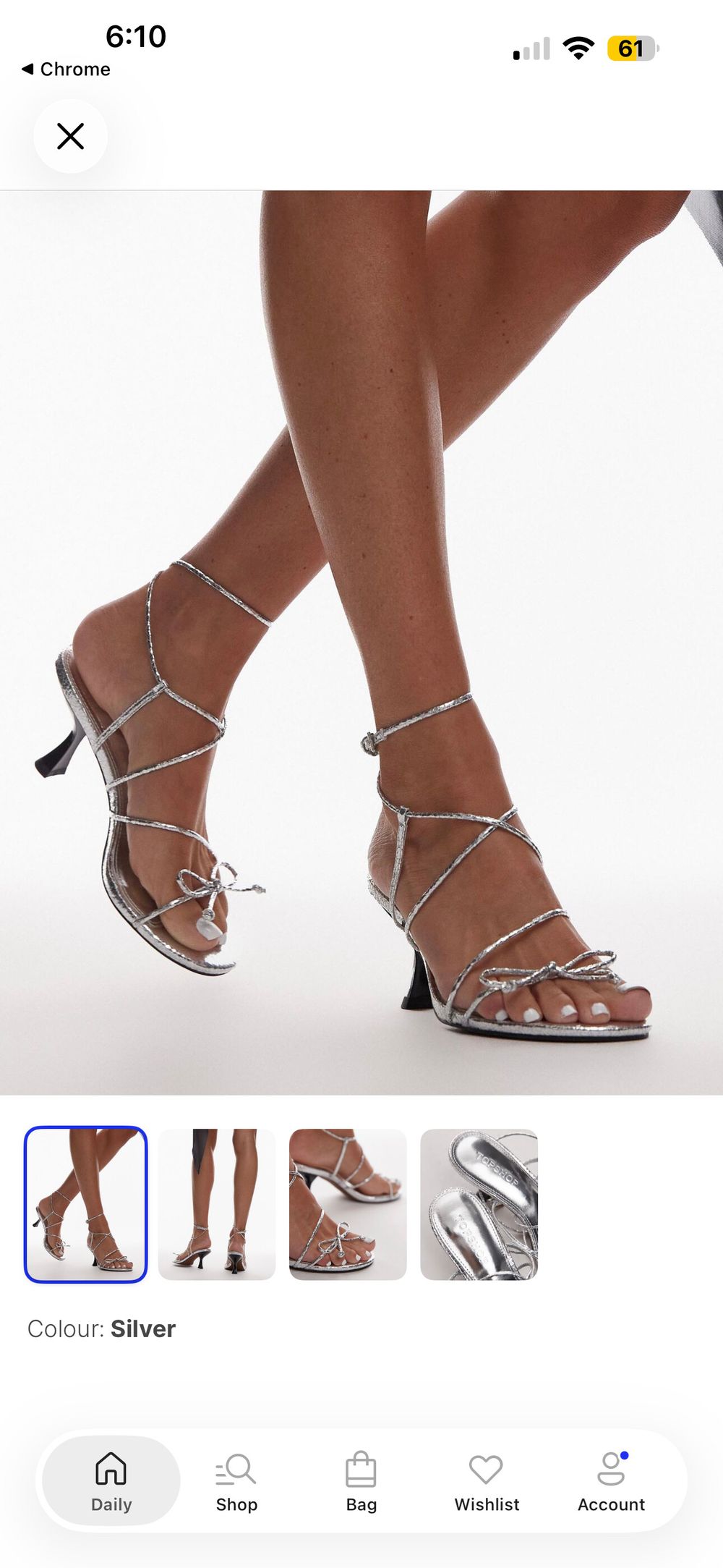 Topshop Silver Heels