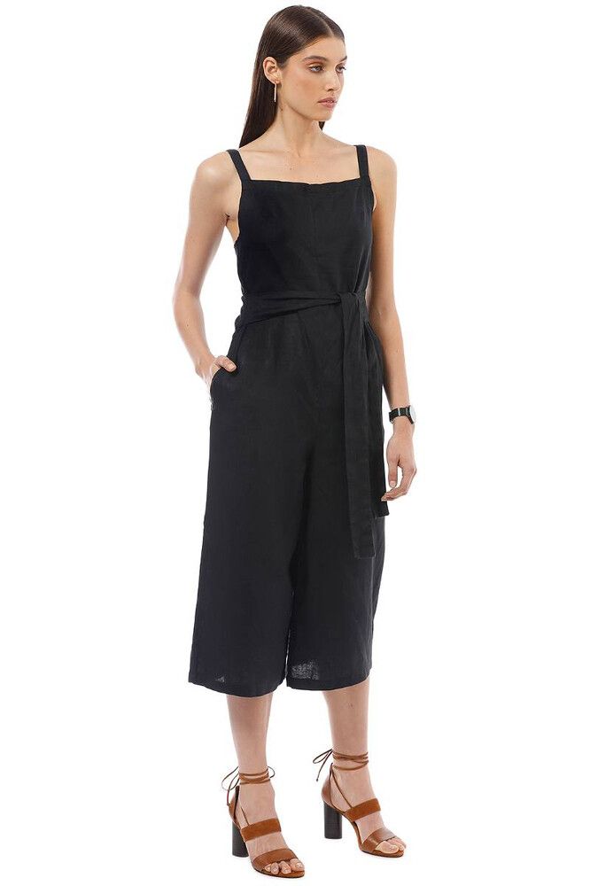 Wide Leg Linen Jumpsuit