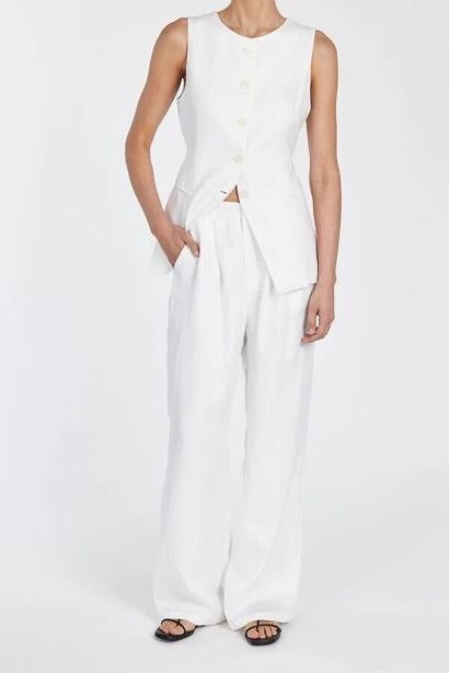 NORAH WHITE LINEN PANT