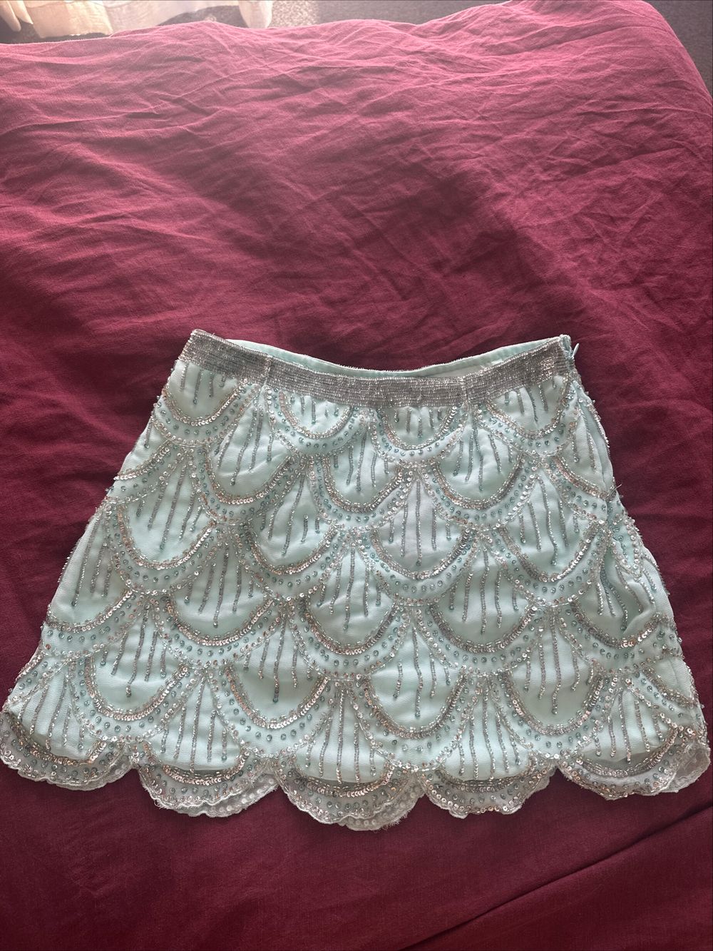 Forever New Lucille beaded petal mini skirt