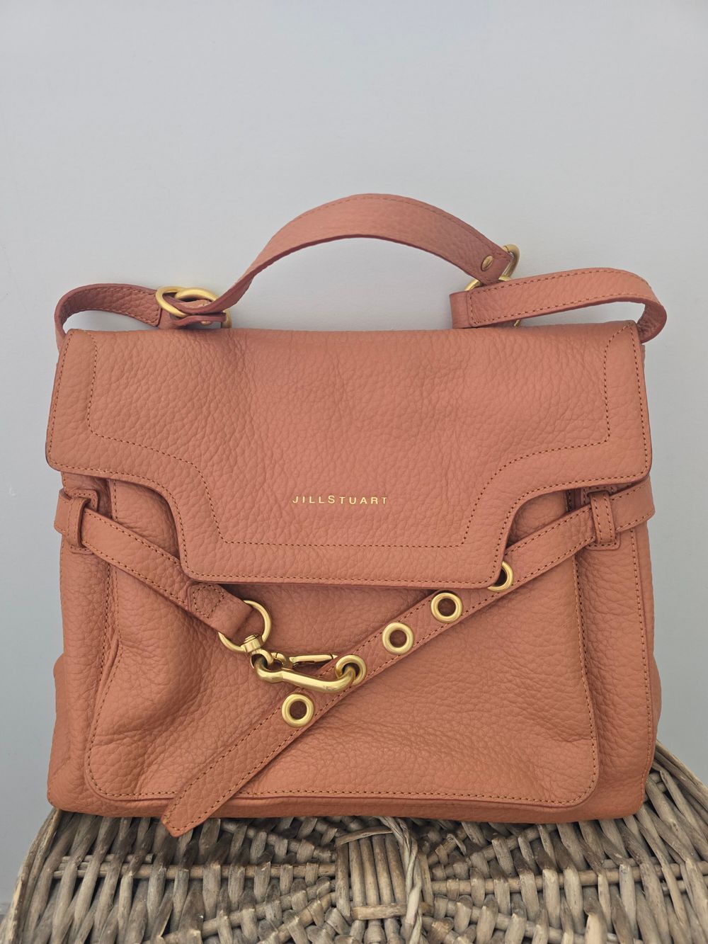 Jill Stuart Brown/Coral 2-Way Satchel