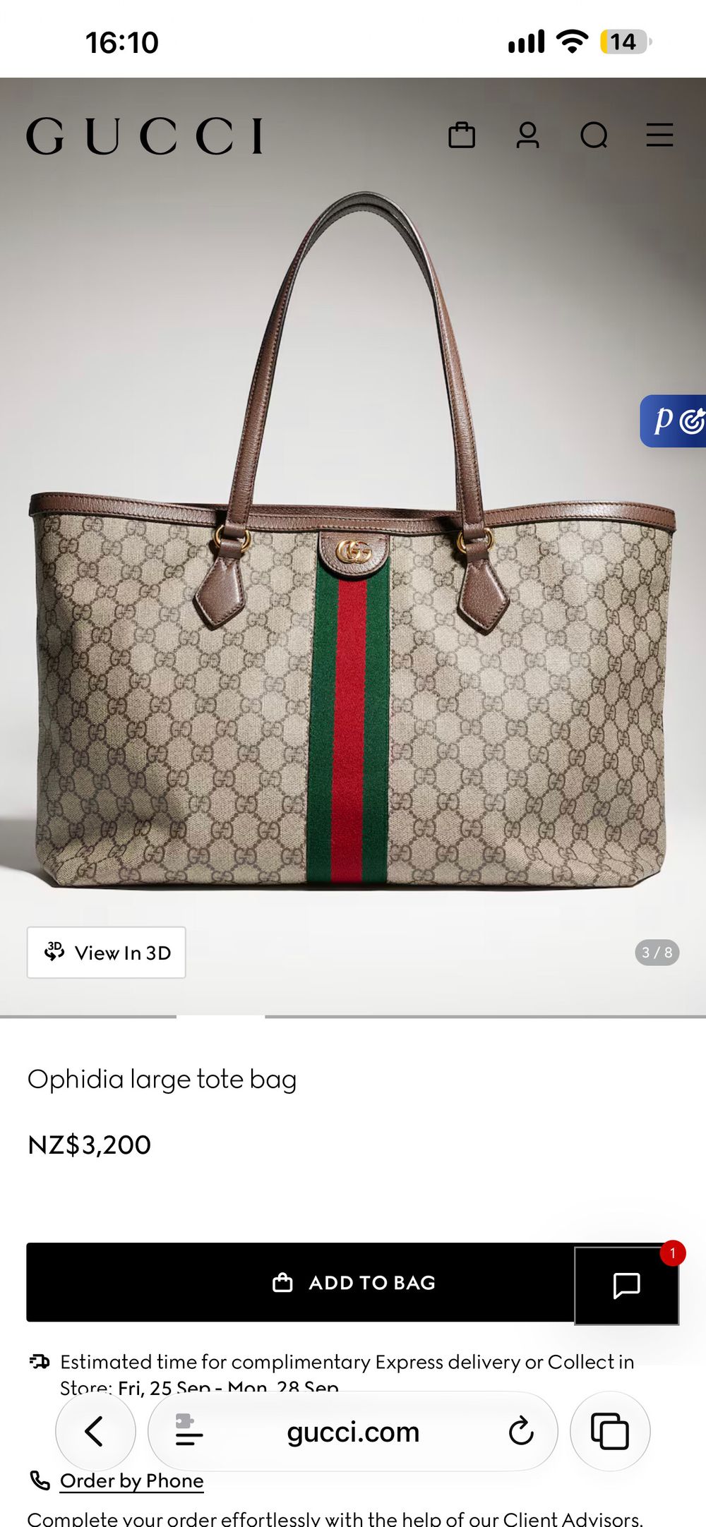 Gucci Ophidia Large Tote