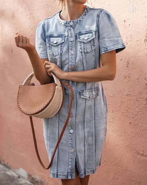 white christmas dresses Classic Dark Indigo Denim Midi Length Sundress by Rolla's – Black Salt main image 1
