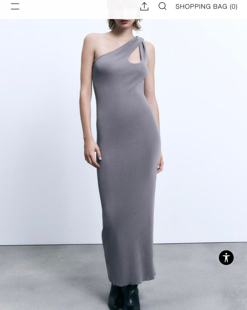 open lace back dress Zara One Shoulder Halter Neck Dress main image 1