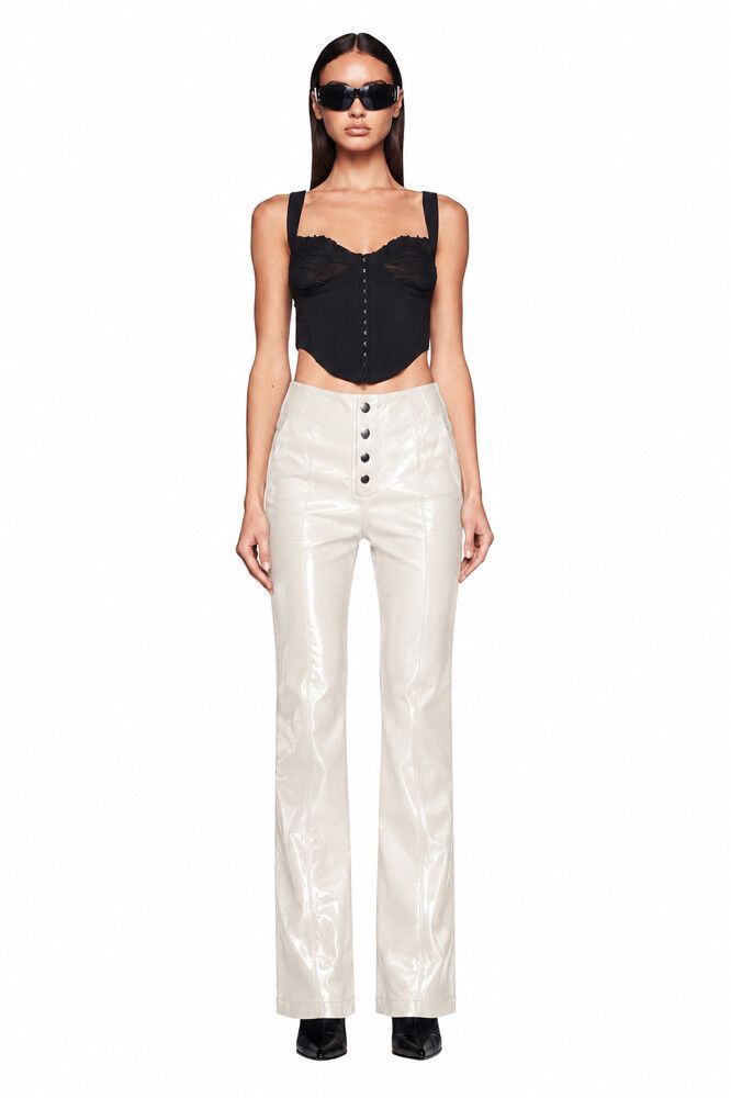 I Am Gia Cream Leather Pants