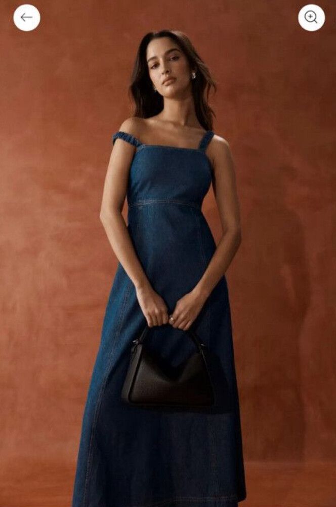MAX - Max Denim Amali Contrast Stitch Dress on Designer Wardrobe MAX - Max Denim Amali Contrast Stitch Dress on Designer Wardrobe