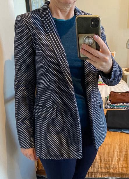 Scotch & Soda Blue Geometric Print Blazer