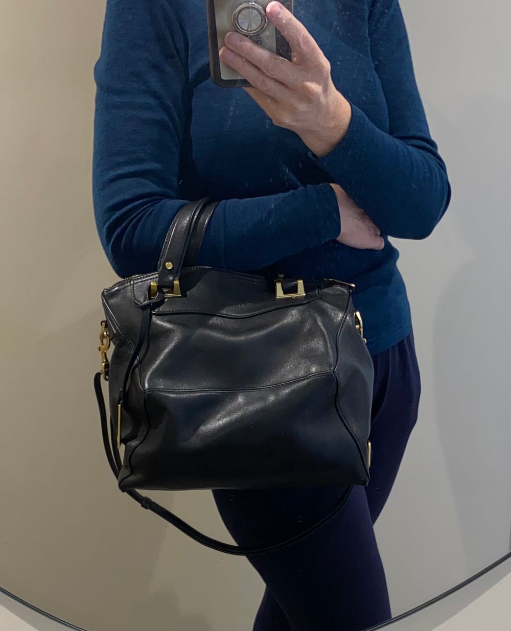Rabeanco Black Leather Handbag