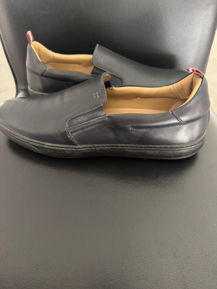 Bally Leather Slip On Shoes - Navy Blue