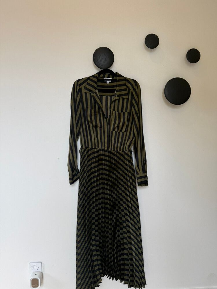 slim fit dress slacks Non-Iron Cotton Stripe Dress Shirt with Contrast Trim main image 1