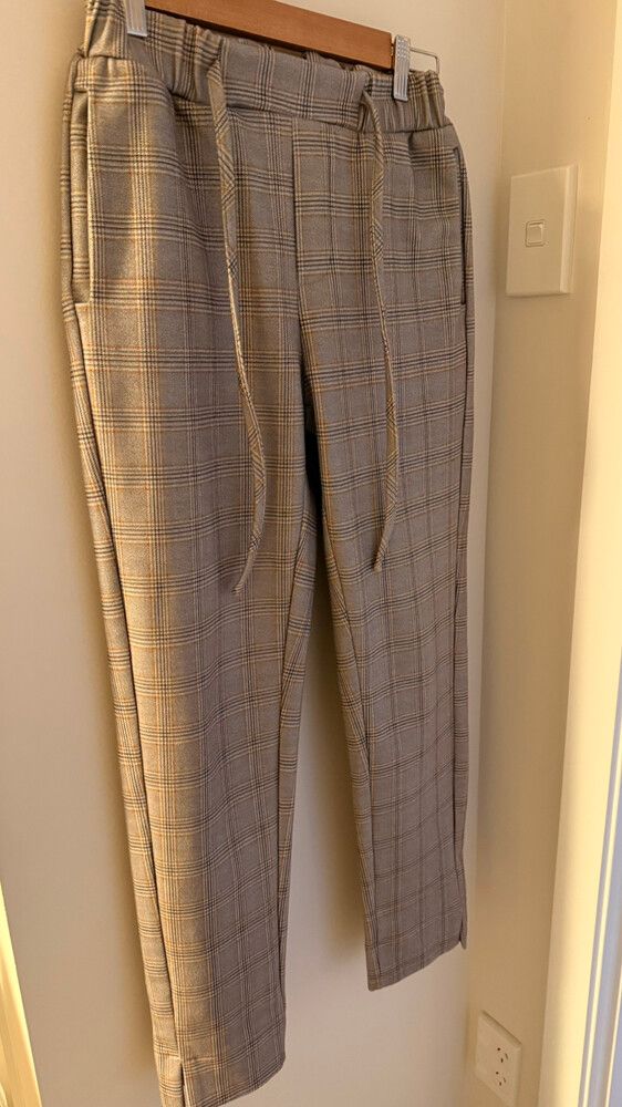 Ketz-Ke Grey Plaid Trousers