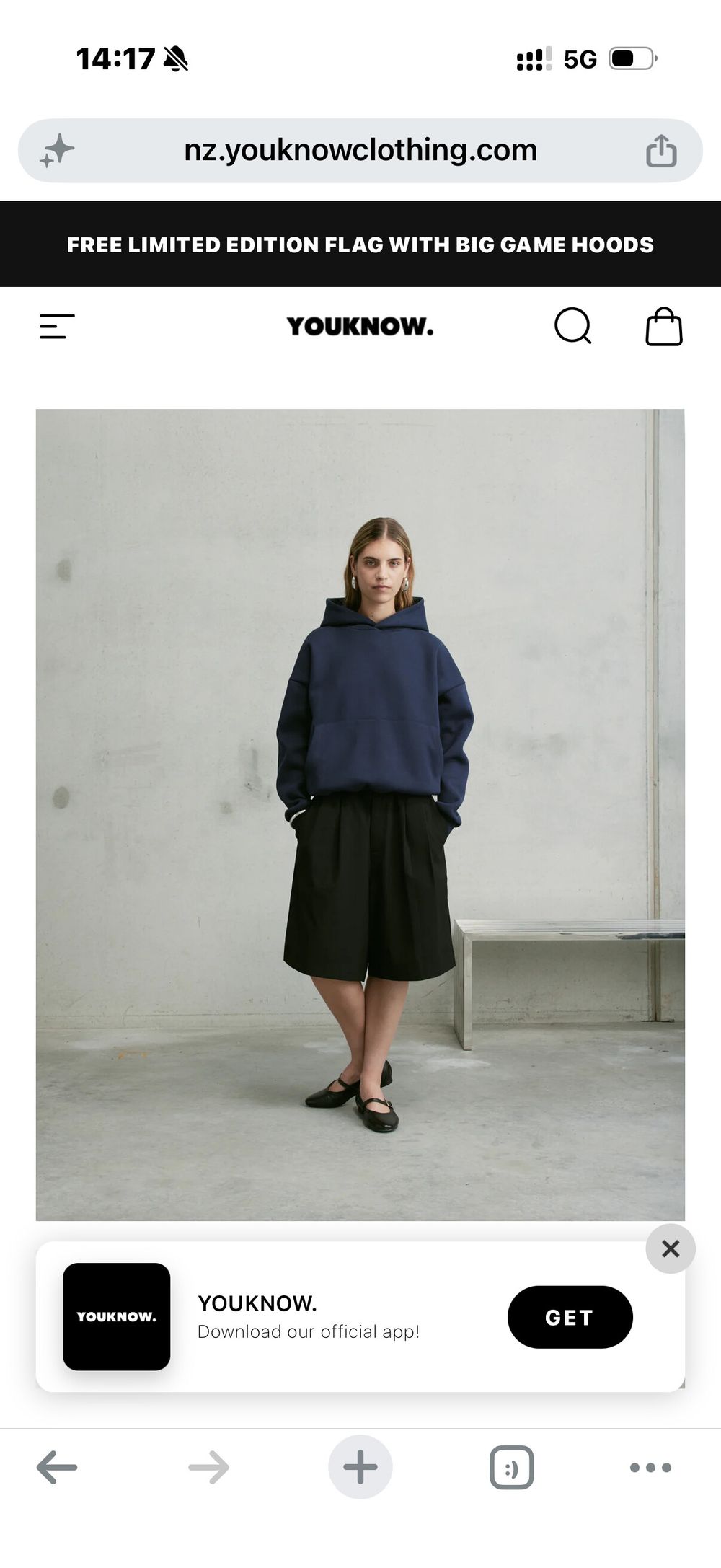 Youknow Navy Blue Hoodie