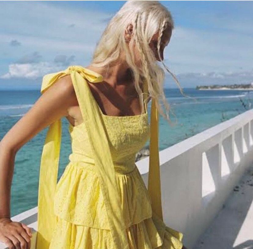 Palm Noosa Geo Yellow Mini Dress
