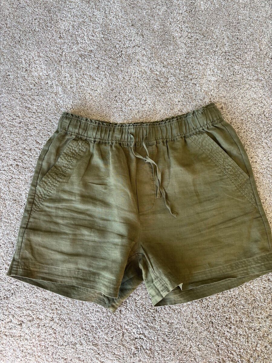 Zest Khaki Linen Shorts