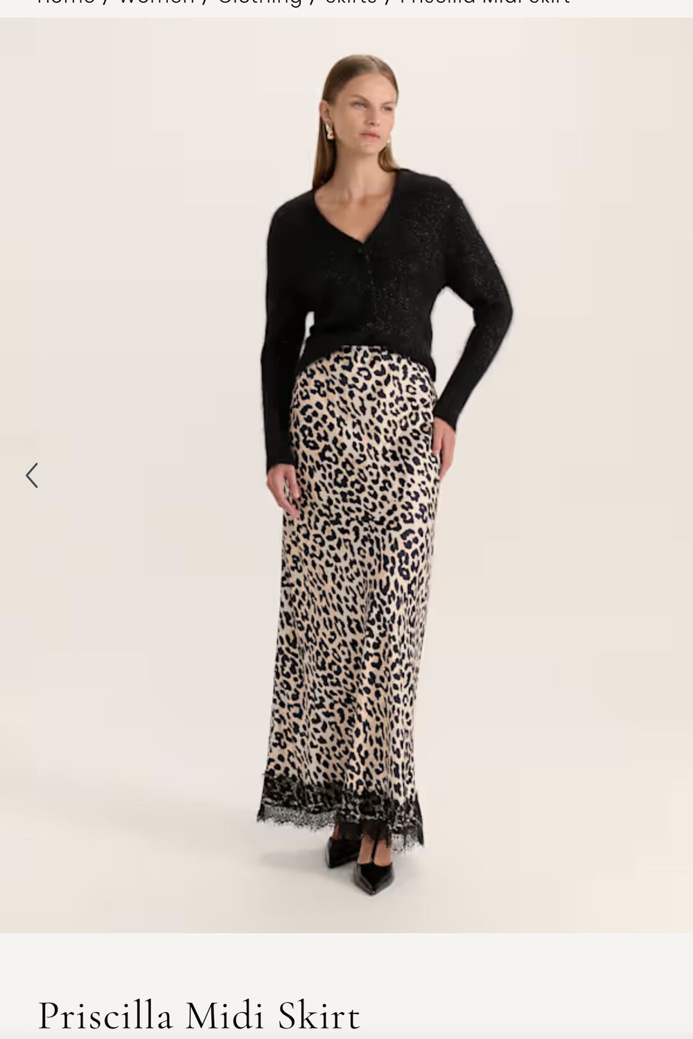 Saba leopard bias skirt