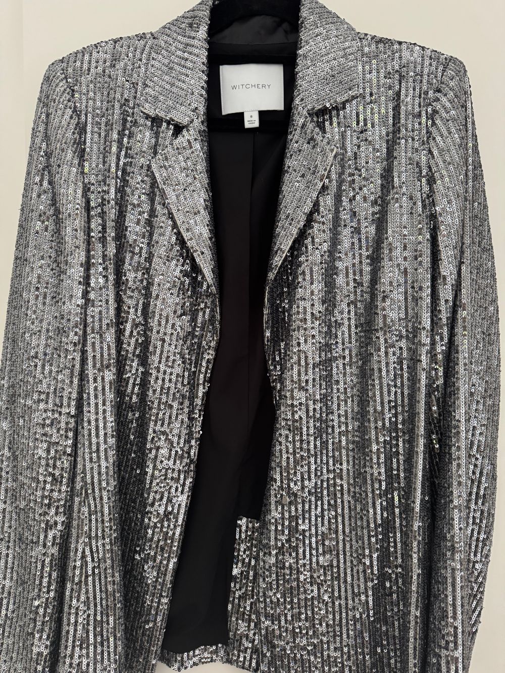 Witchery Silver Sequin Blazer Size 8