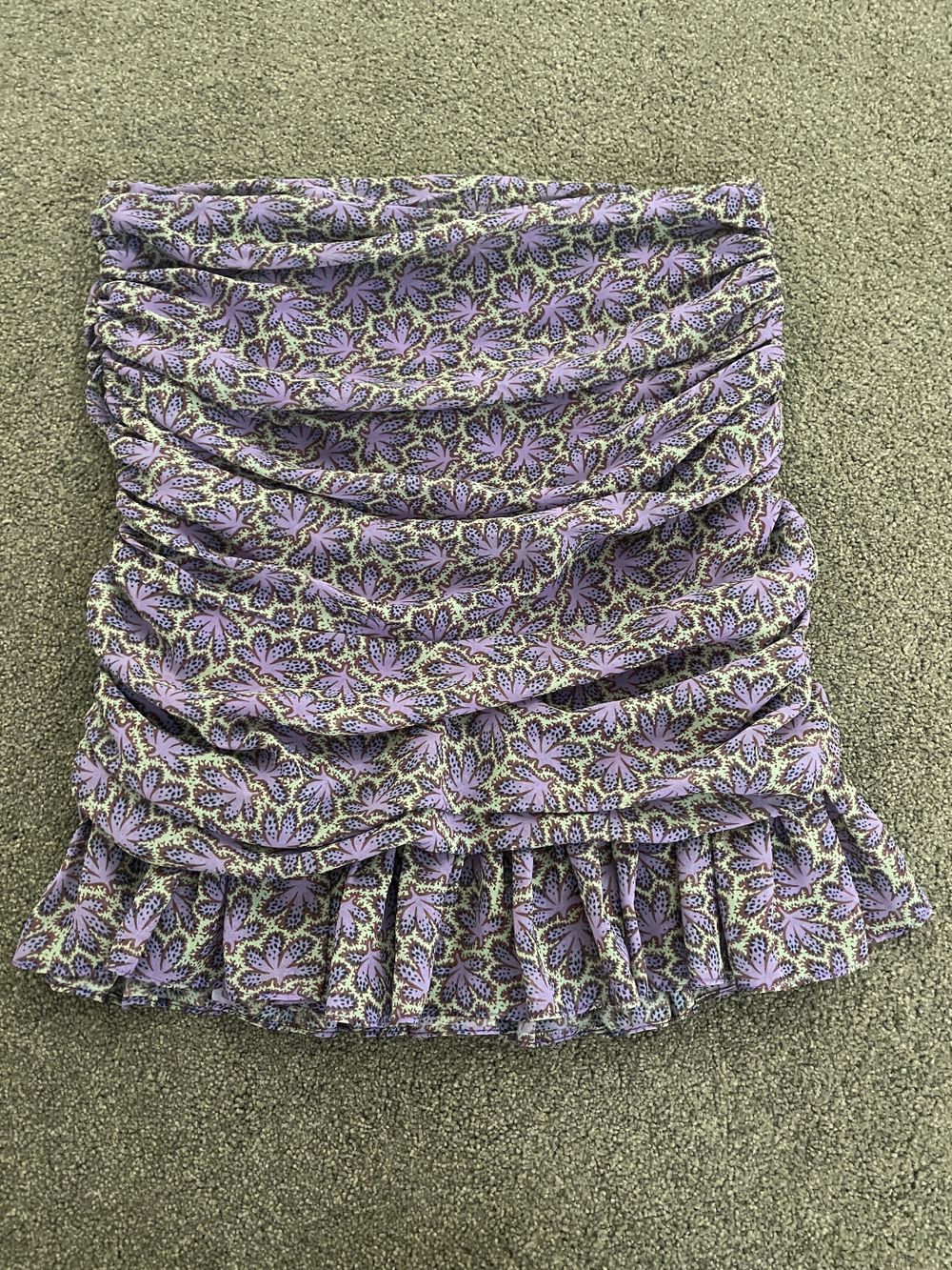 Superette Purple Ruched Mini Skirt