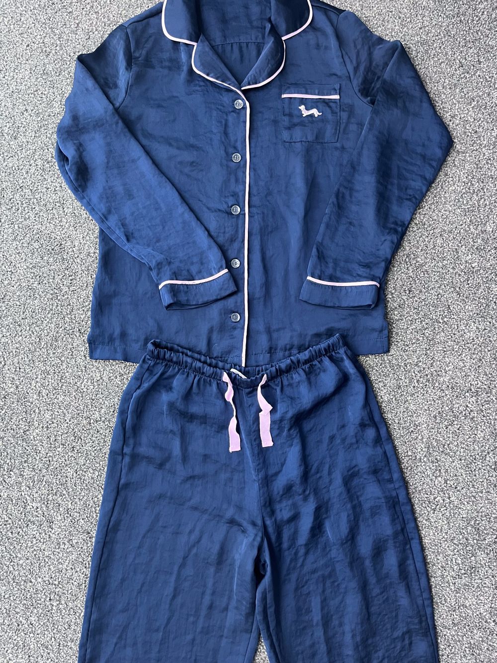 PA navy satin kids set