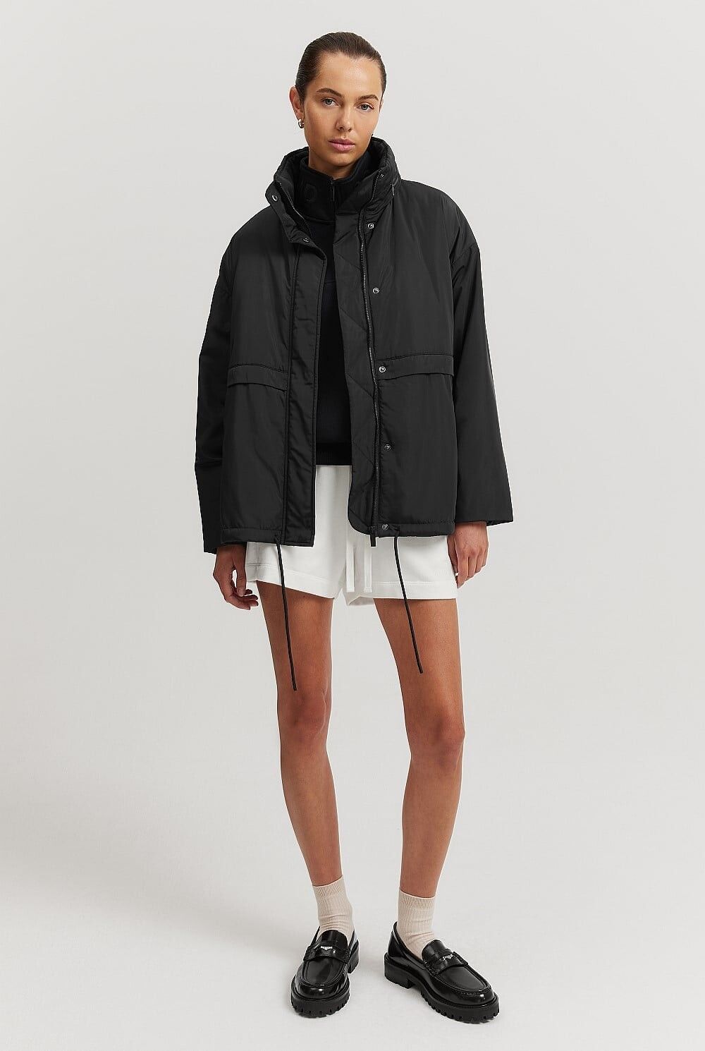Black country road winter jacket sz S