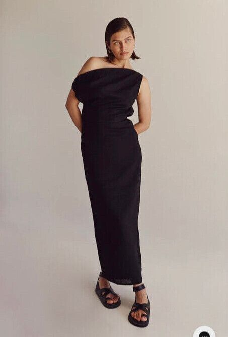 DISSH - Dissh Cass Black Asymmetrical Linen Dress Size 12 on Designer  Wardrobe