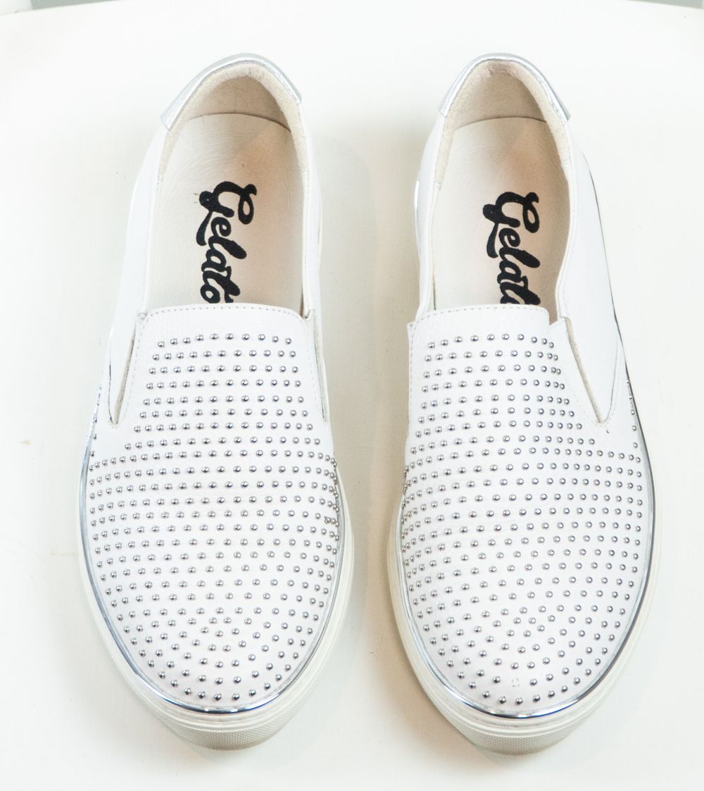 Gelato White Studded Sneakers
