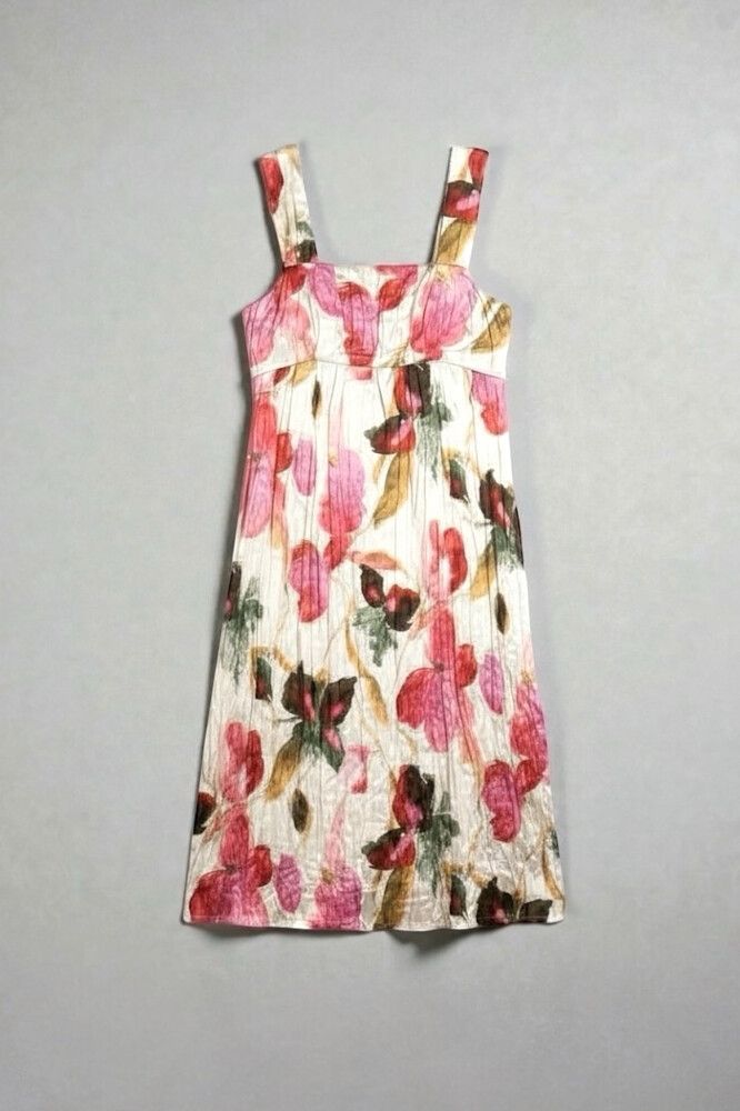 Ritual Y2K Floral Babydoll Dress — NZ Vintage, Crinkle Satin
