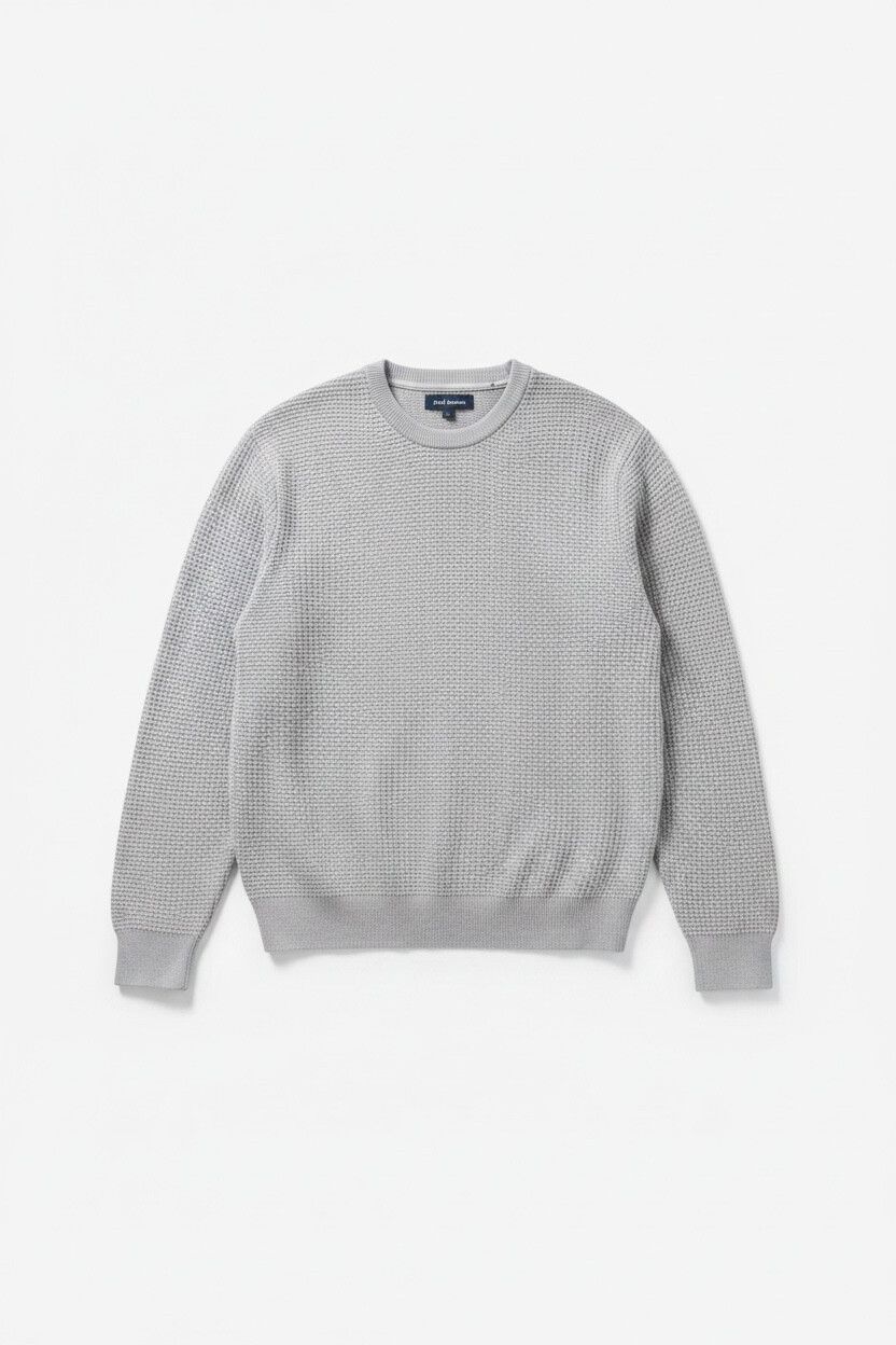 Grey Stonewash Thick Cotton Knit Jersey — 90s Grunge, Relaxed Fit