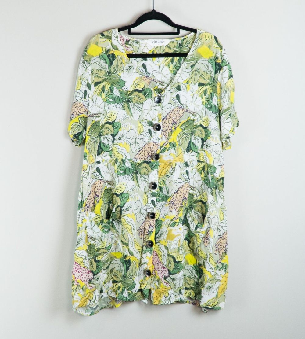 Resort Wear Button Front Tunic / Mini Dress