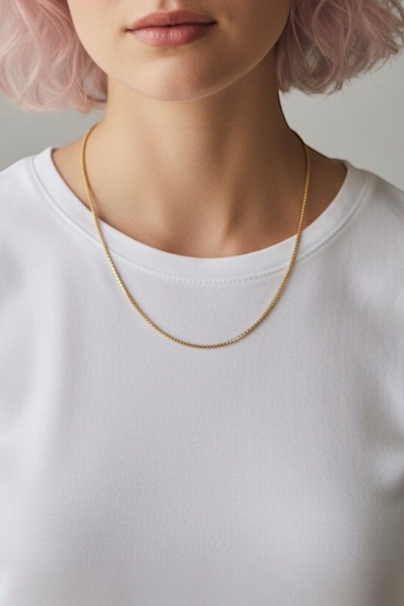 Gold Plated Vintage-Style Mini Belcher Chain