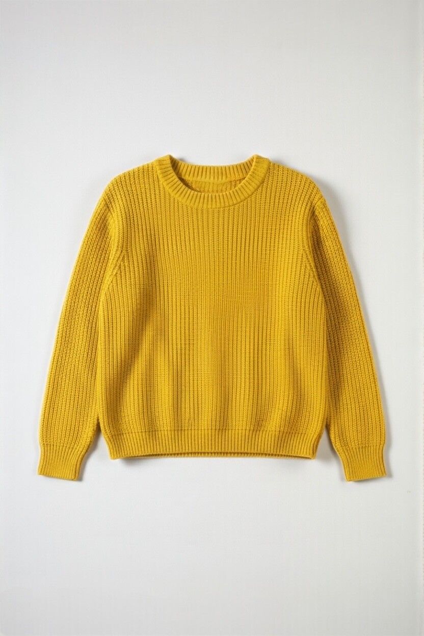 Fisherman Thick-Knit Mustard Jumper — 90s Style, Slouchy Boxy Fit