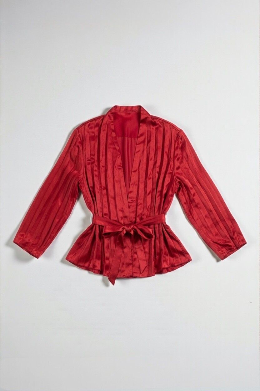Vintage 90s Oxblood Satin Robe Jacket — Frederick A, Summit NZ
