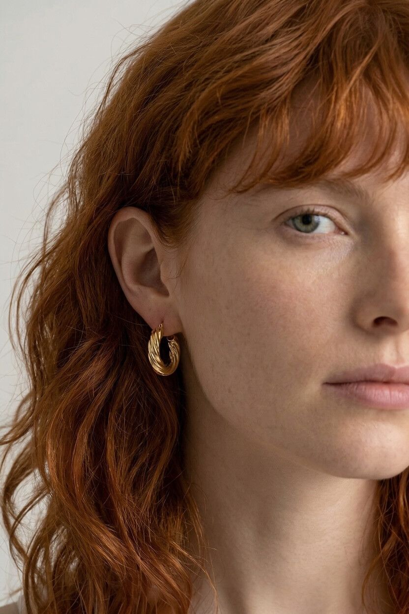 18K Gold Plated Chunky Twisted Hoop Earrings — Parisian, Phoebe Philo
