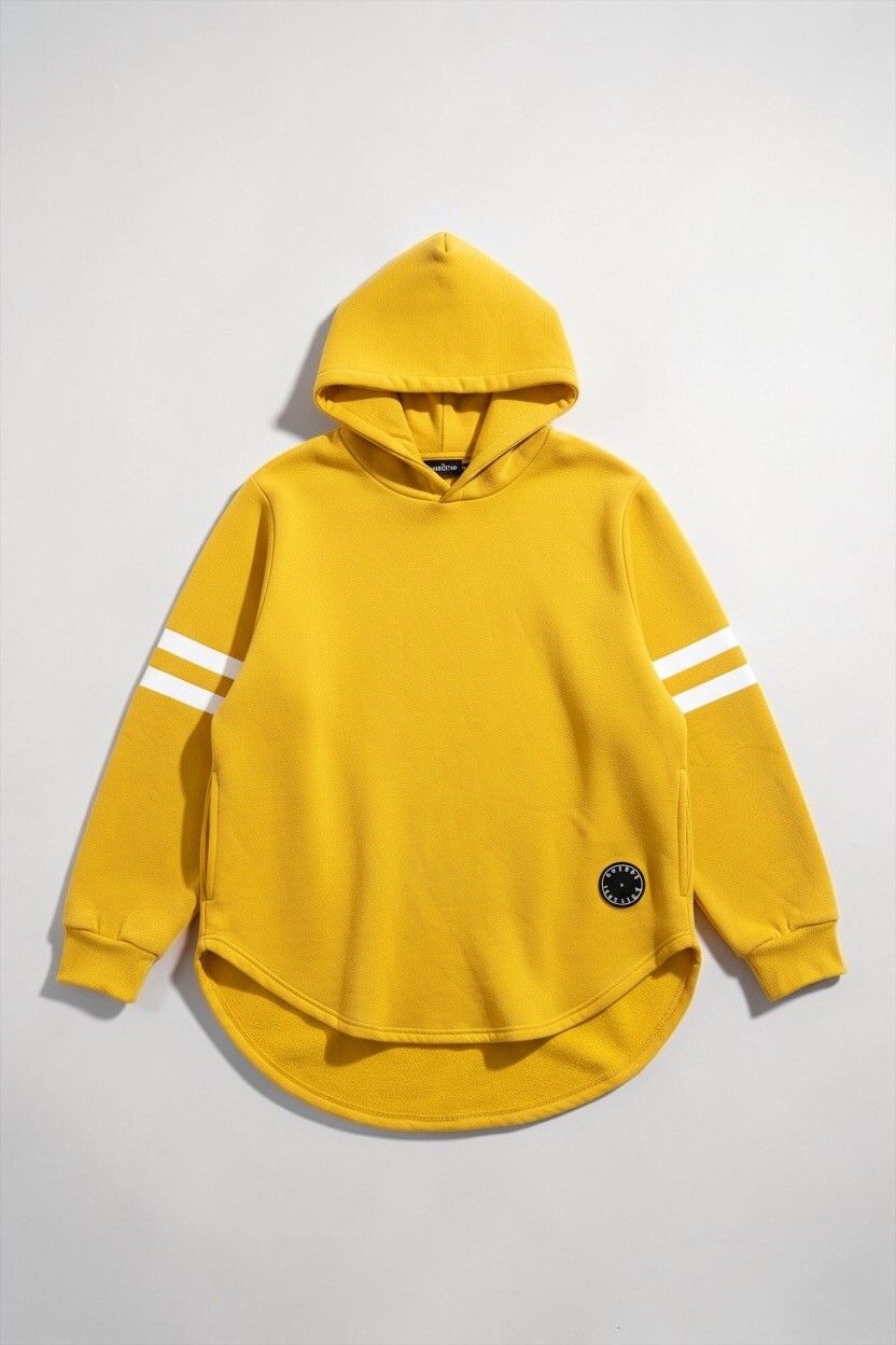 Chinga Bright Mustard Yellow Oversized Hoodie — Pockets, Hooded Sweatshirt