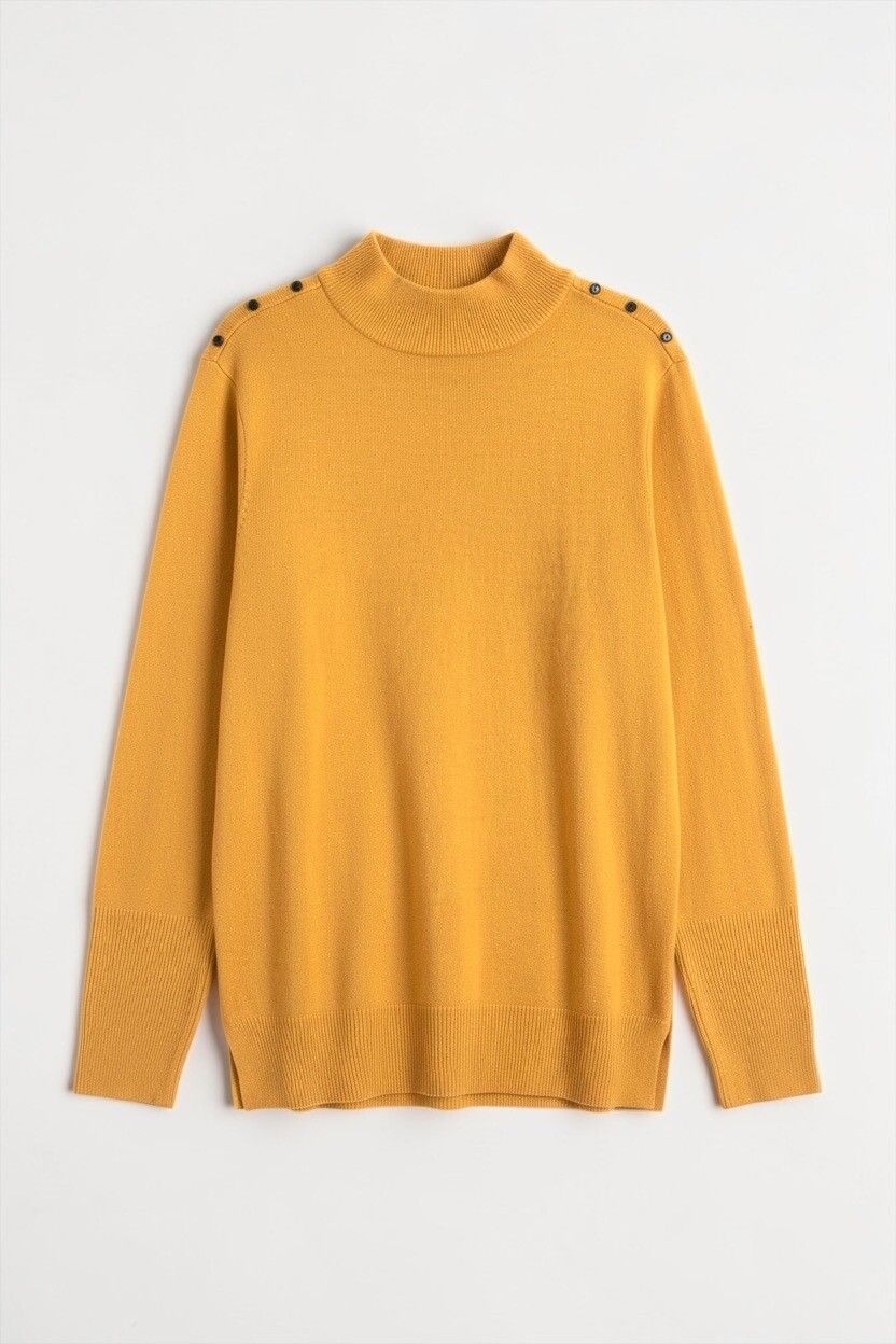 Mustard Yellow Fine Knit Jumper — Lightweight, Longline Jersey