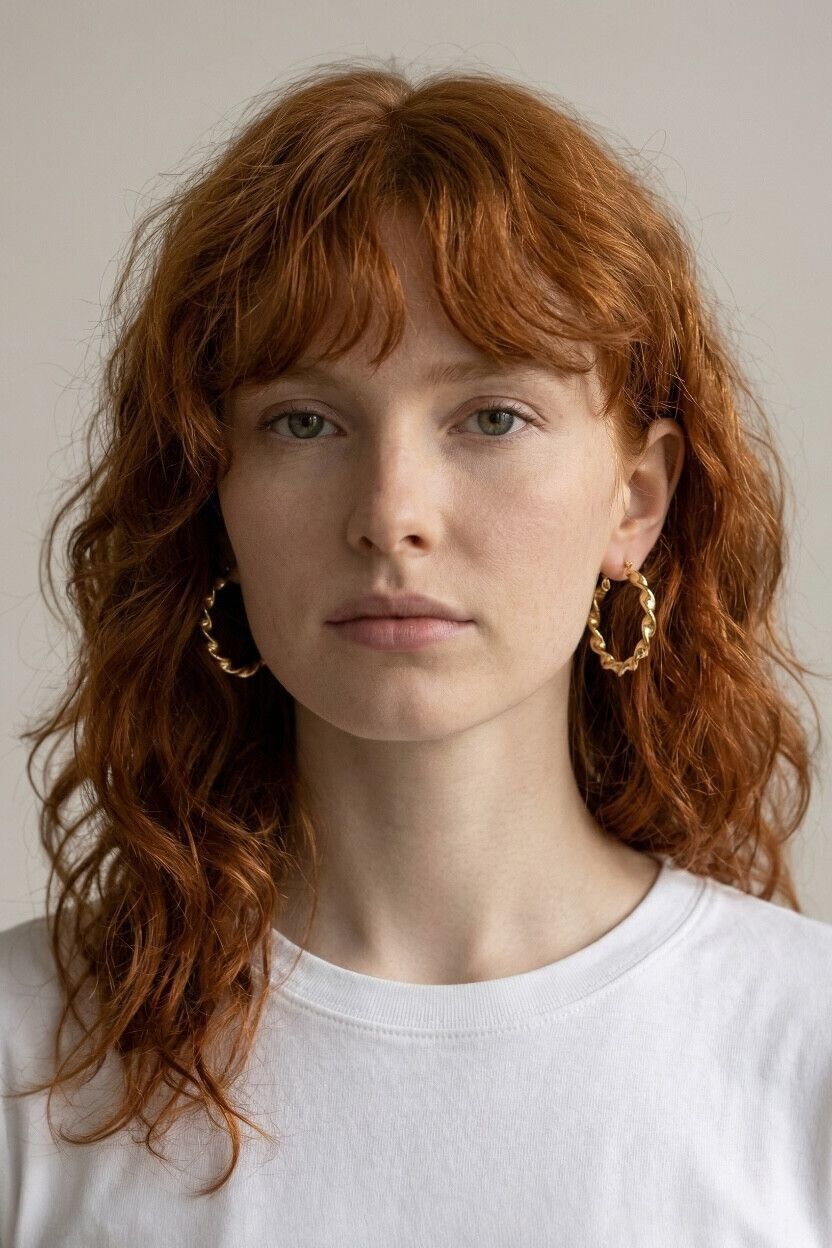18K Gold Plated Twisted Ribbon Hoop Earrings — Fluted, Medium