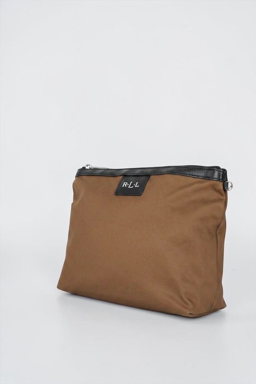 Vintage Ralph Lauren Brown Black Trim Toiletry Bag — Makeup / Cosmetic, Unisex