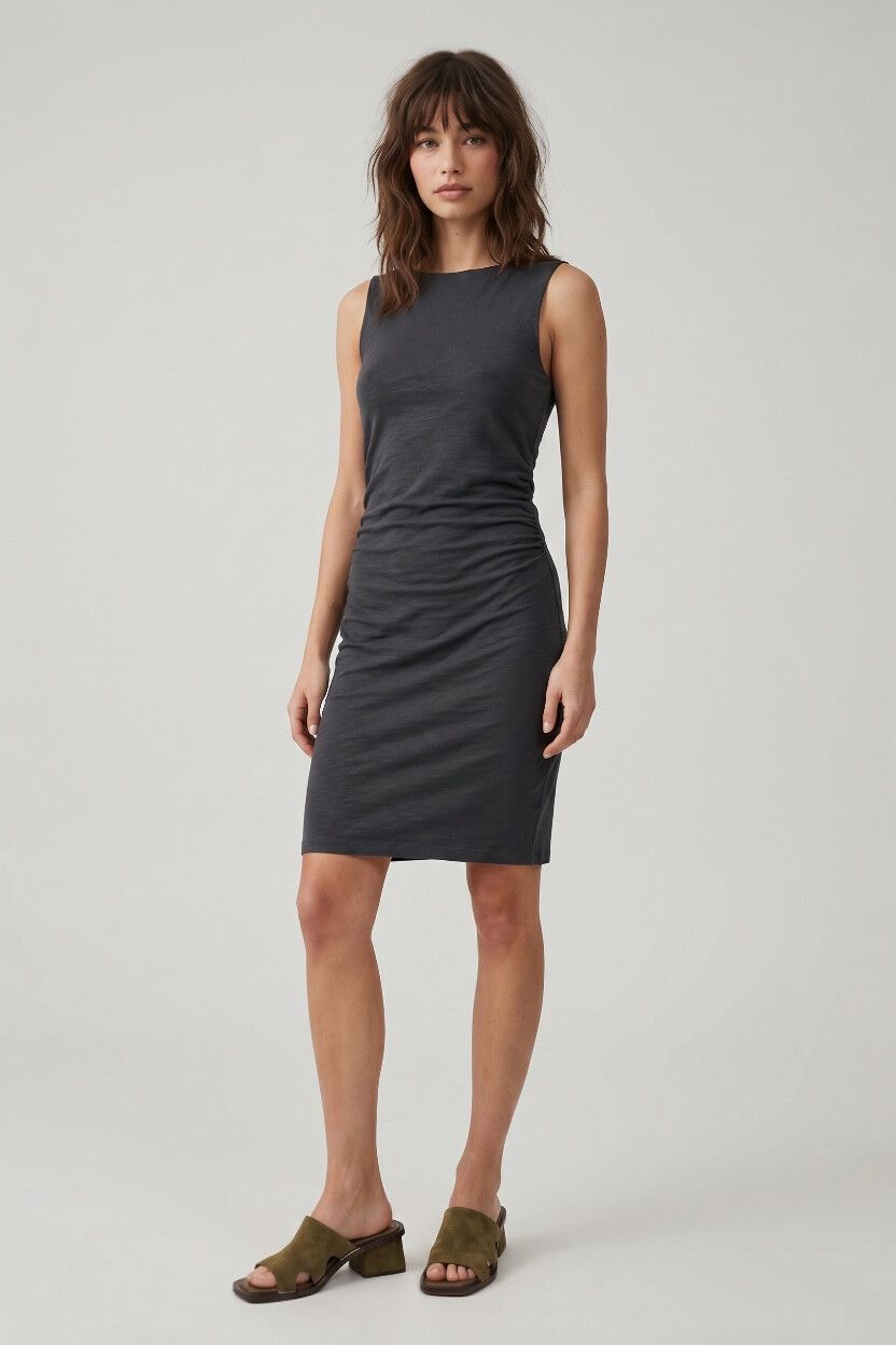 Kookai Grey Wool Bodycon Fine Knit Mini Dress — Stretch, Winter Dress