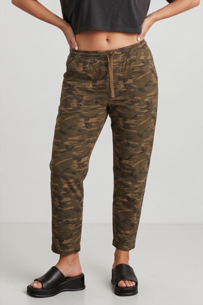 Olive Khaki Army Fatigue High Rise Cargo Pants — Ankle Grazer, Gorpcore, Military Utility, Relaxed Fit Joggers