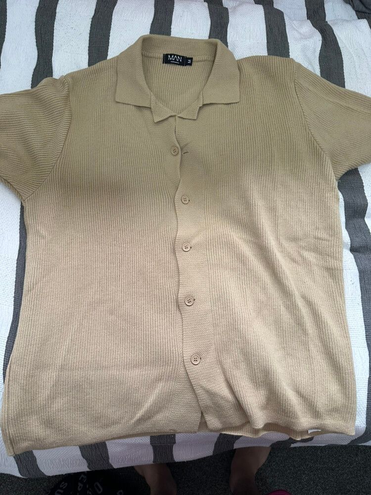 Beige BoohooMan Summer Polo Shirt