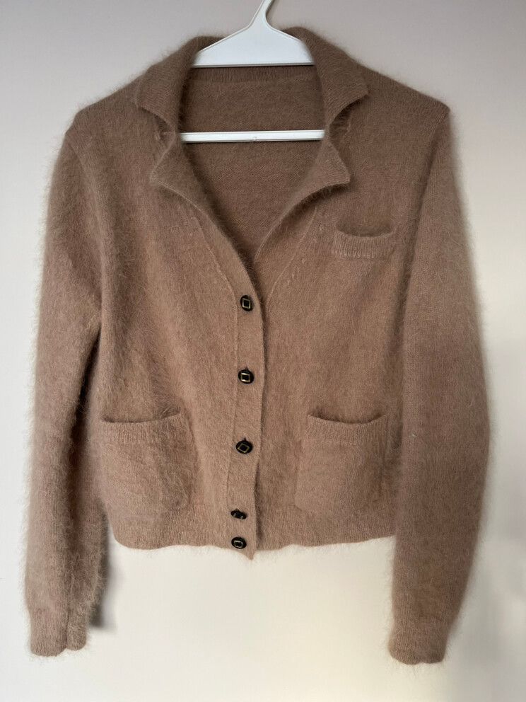 100% MinkFur Knitted Brown Cardigan
