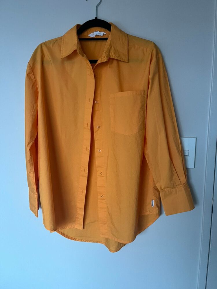 100% Cotton Subtitled Orange Long Sleeve Shirt
