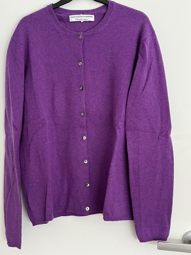 100% Cashmere Monaghans  Purple Cardigan