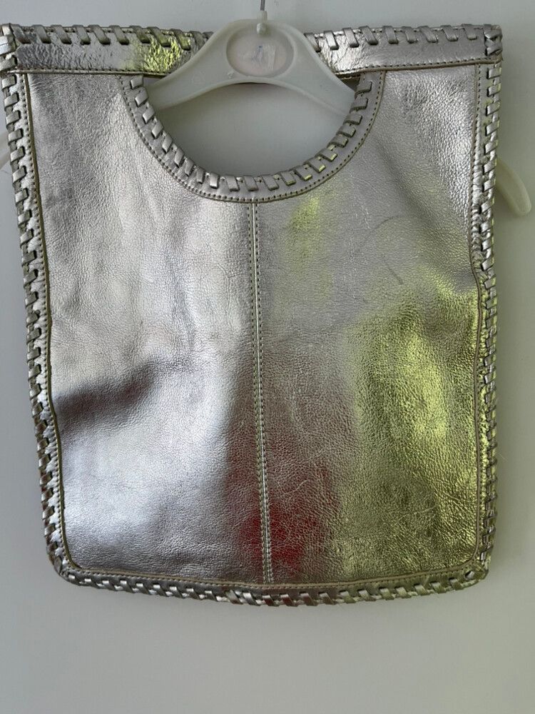 100% Leather Chico's Silver Handbag