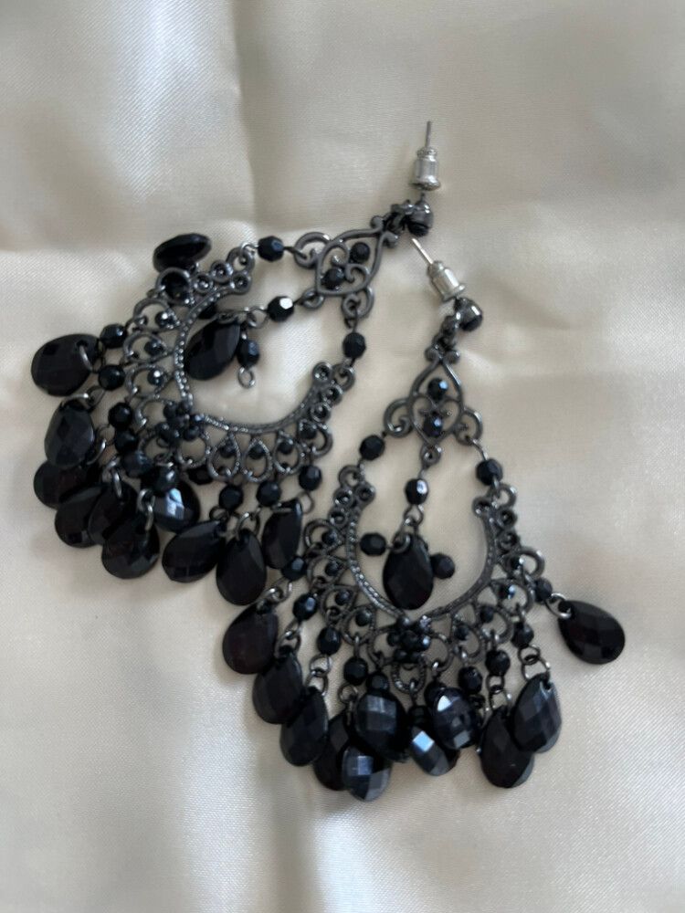 Black Chandelier Earrings