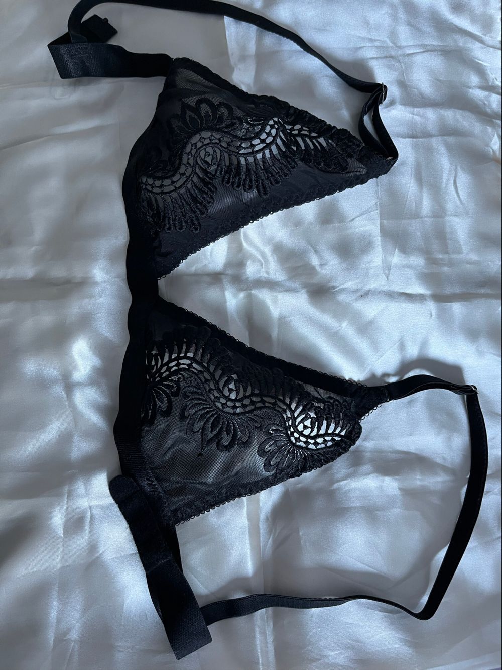 Black Lace Triangle Bra