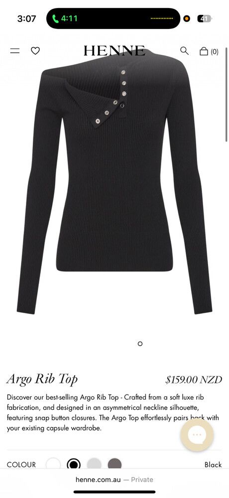 Henne Argo rib top